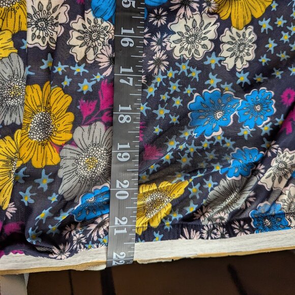 NWT Scoop Ruffled Colorful Floral Print Long Sleeve Blouse Size XL - Picture 16 of 16